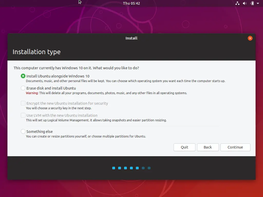 Ubuntu 18.10 Install with Windows 10