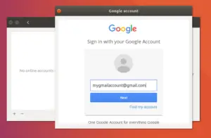 Gnome Online Accounts Settings - Google Sign In