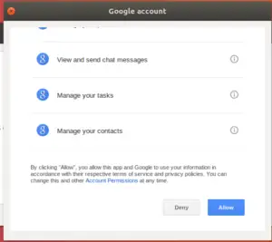 Gnome Online Accounts Settings - Google Sign In